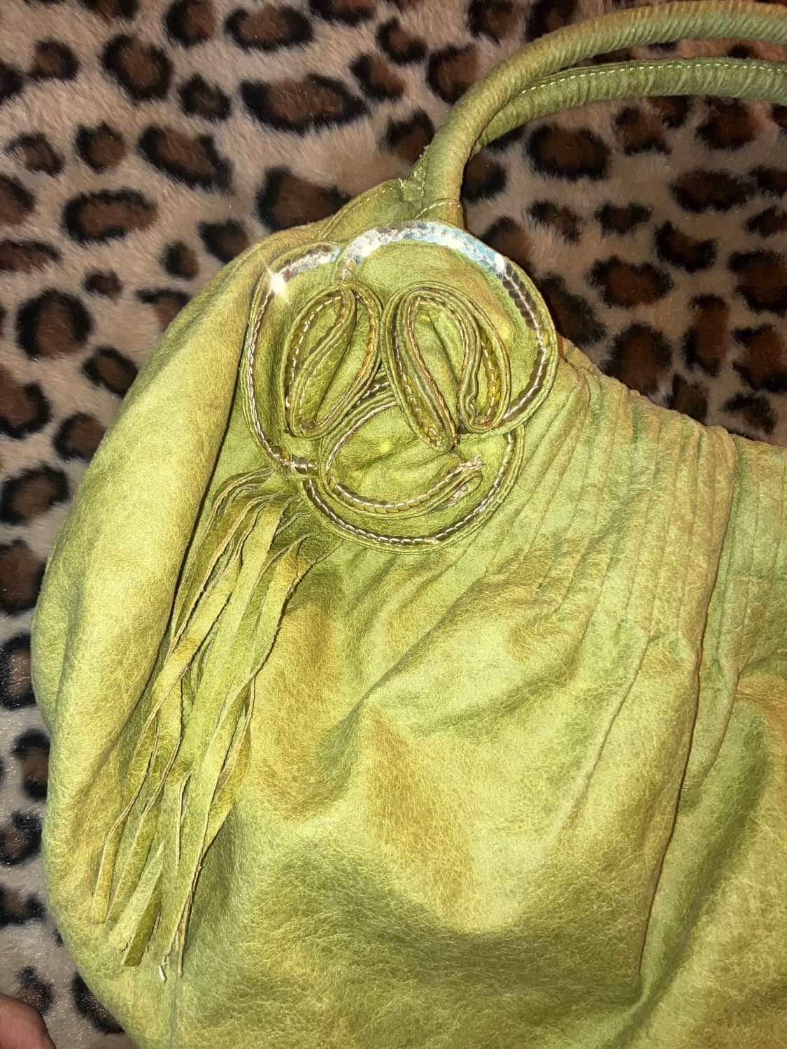 빈티지 코사지 그린 토트백 상품이미지2