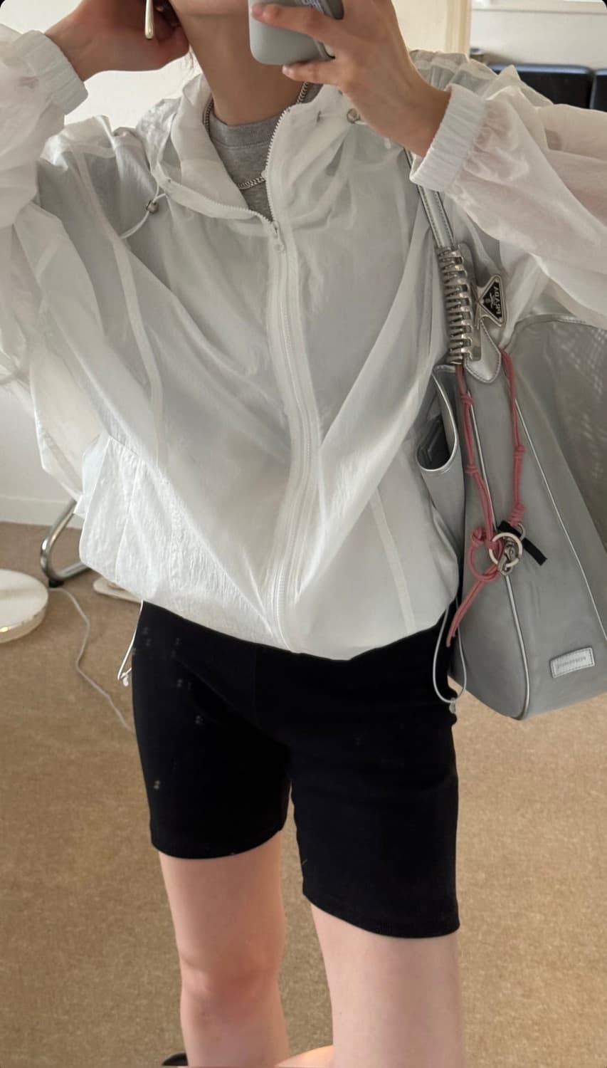 리본빛 Nylon Wind Jumper 윈드 점퍼 화이트 상품이미지1