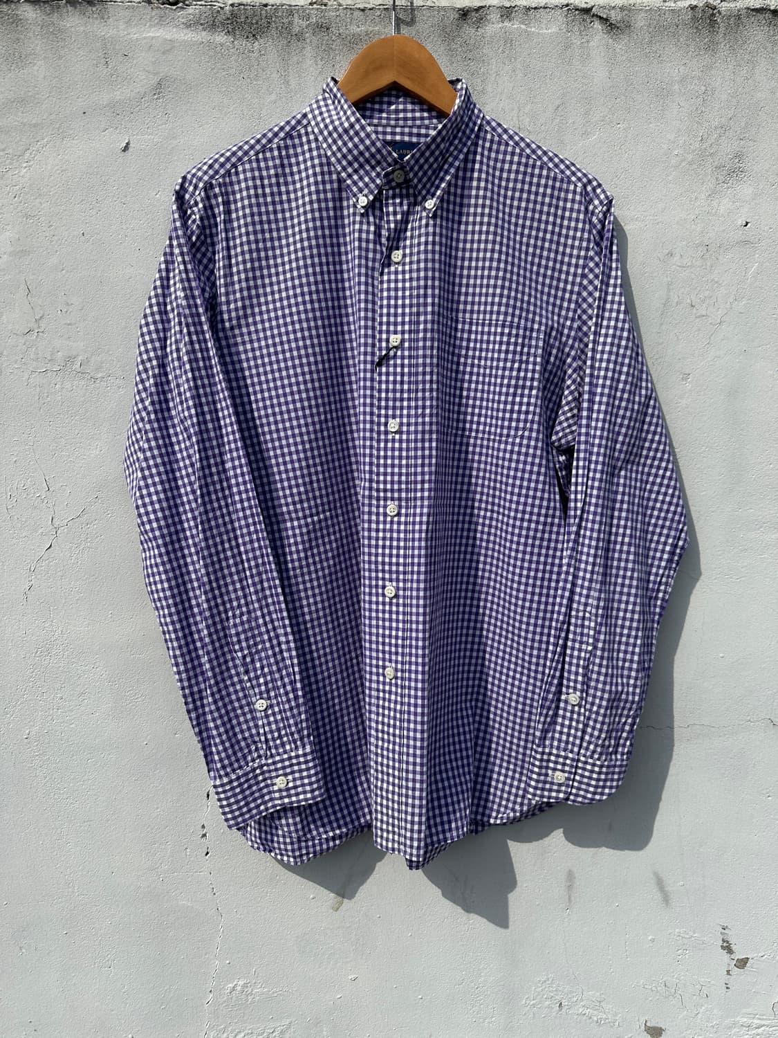 [S] 폴로 랄프로렌 퍼플 체크 포플린 셔츠 상품이미지1