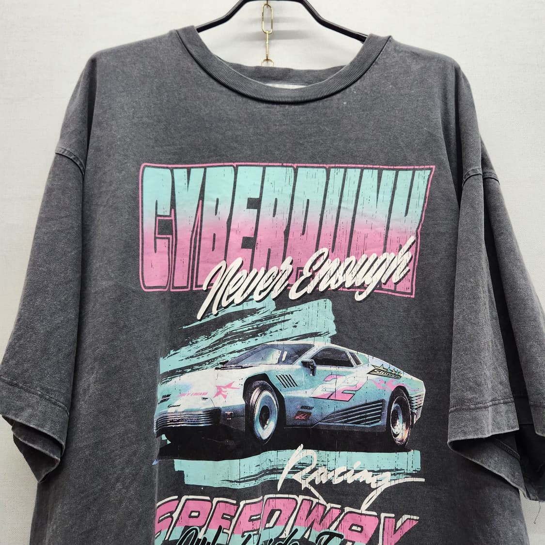 에잇세컨즈 피그먼트 워싱 사이버펑크 그래픽 반팔 L(XL) 상품이미지2