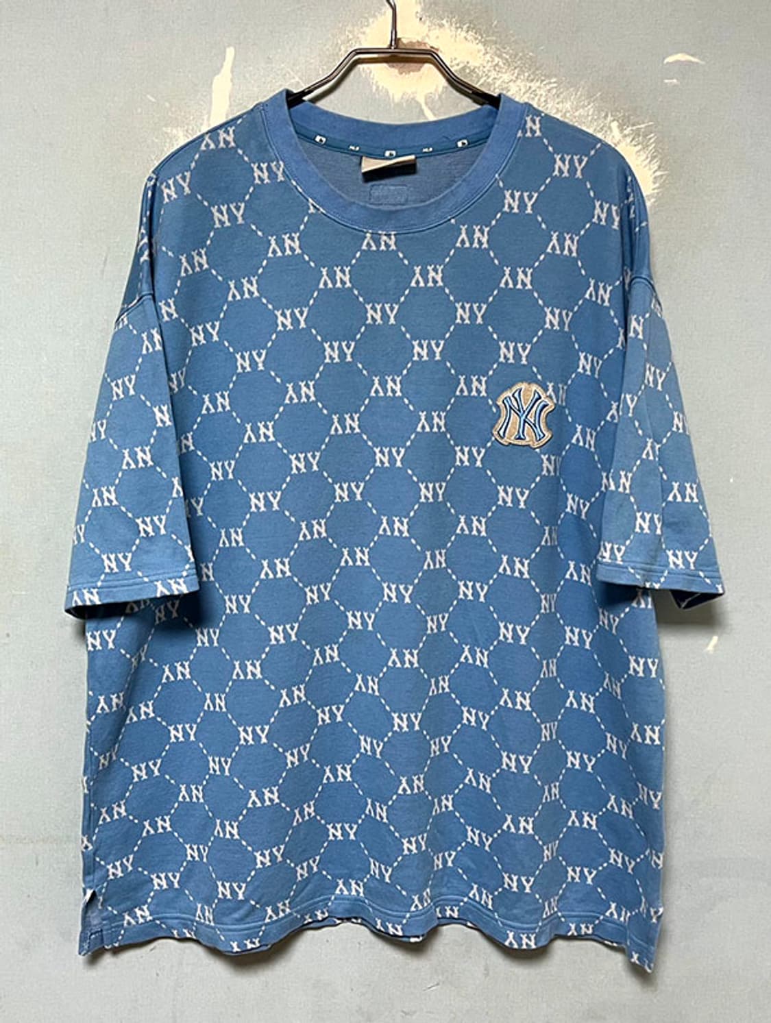 MLB 다이아 모노그램 남자 반팔티셔츠 뉴욕양키스 루즈핏 XXL 110 상품이미지1