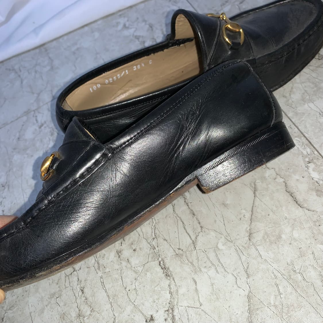 구찌 빈티지 금장 블랙 여성 로퍼 225-230 이태리 빈티지 상품이미지8
