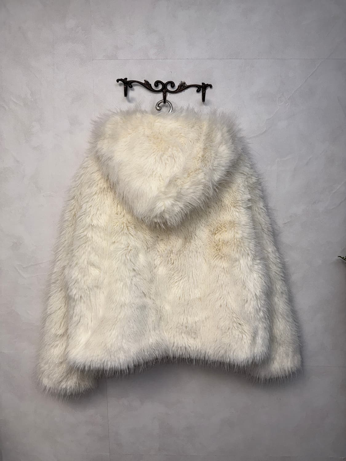 White over fur hood zipup 상품이미지3