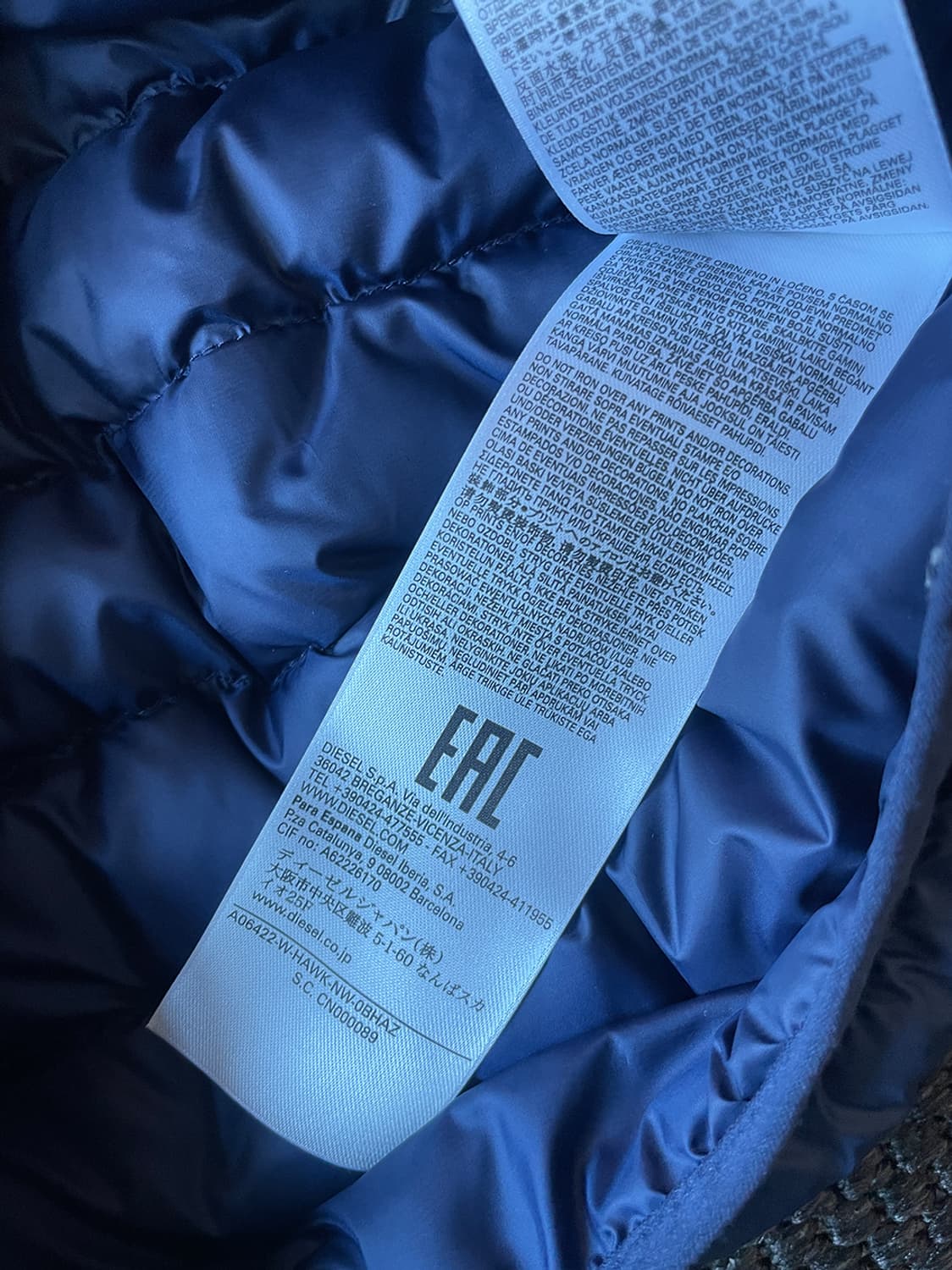 디젤 호킬 패딩 블루 상품이미지9