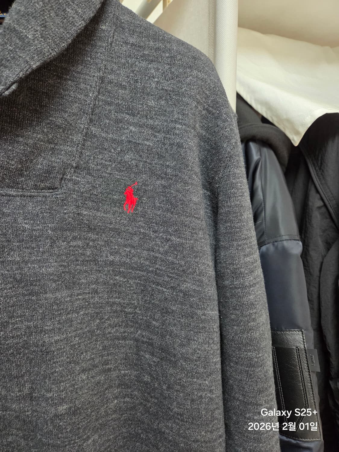 폴로 랄프로렌 숄카라 니트 다크그레이 m사이즈 상품이미지3