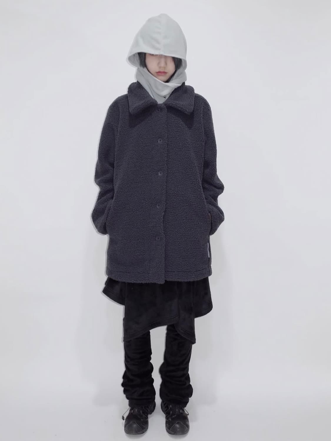 택포) 지초이 23-007 fleece coat graphite 상품이미지1