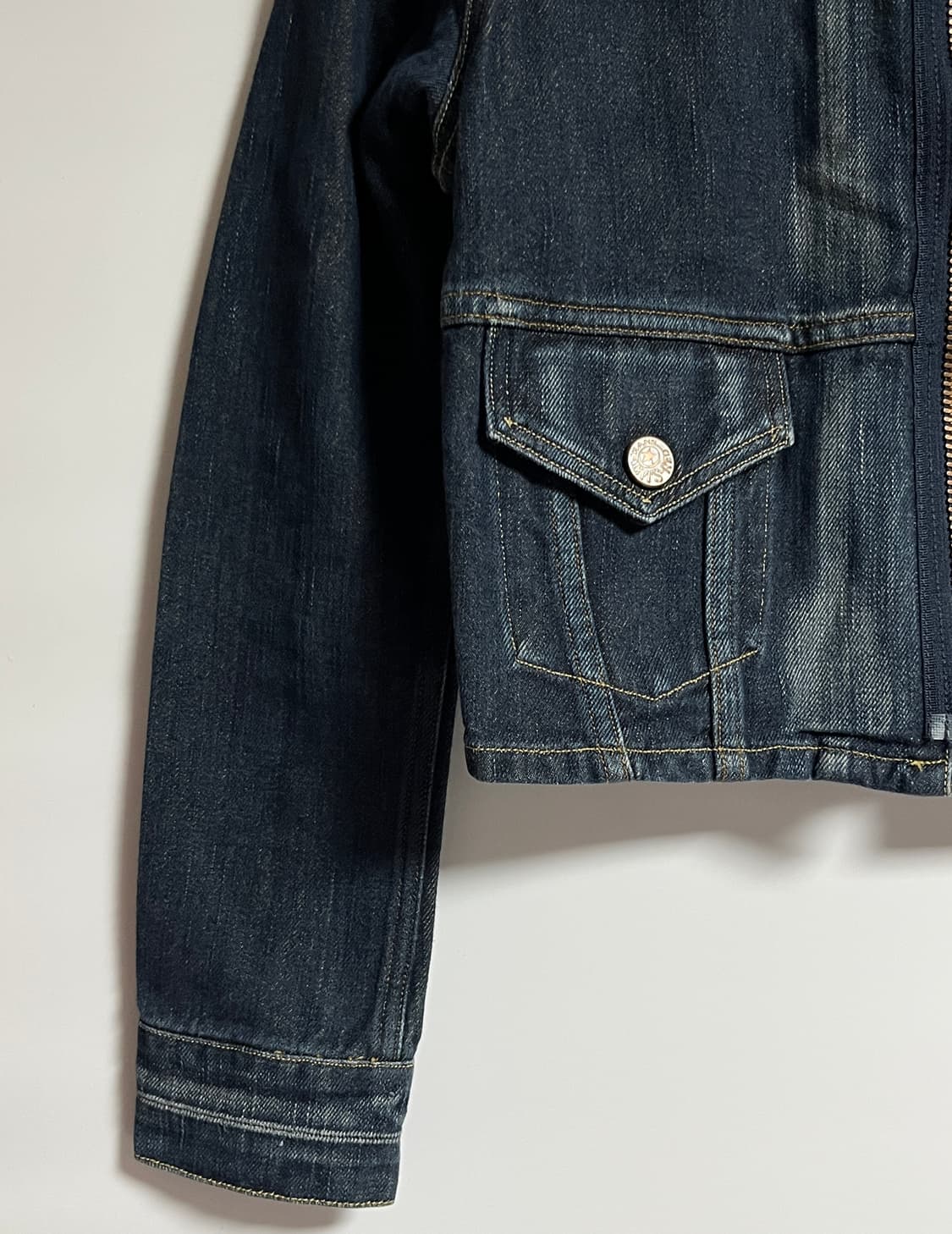 리바이스 블랭크탭 크롭 데님 자켓 청자켓 S-M 상품이미지3