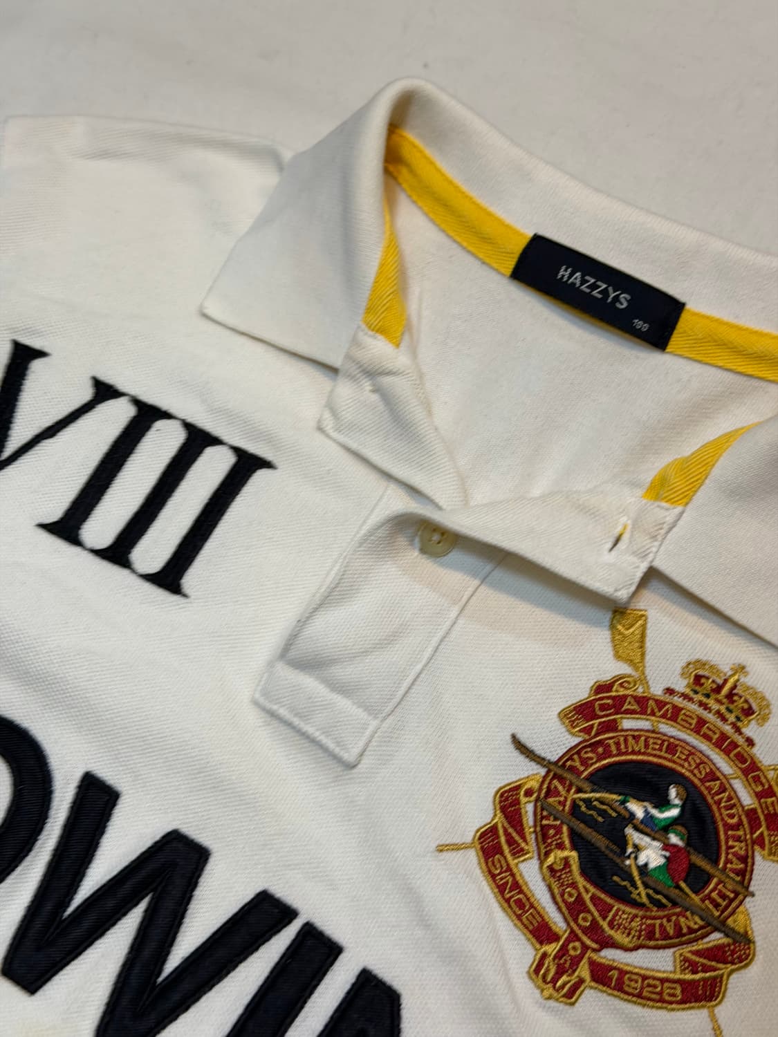 헤지스 금장 치프키프 반팔 카라티 화이트 상품이미지2