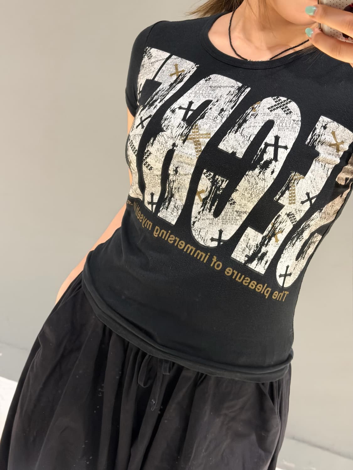 y2k & punk printing detail top 상품이미지3