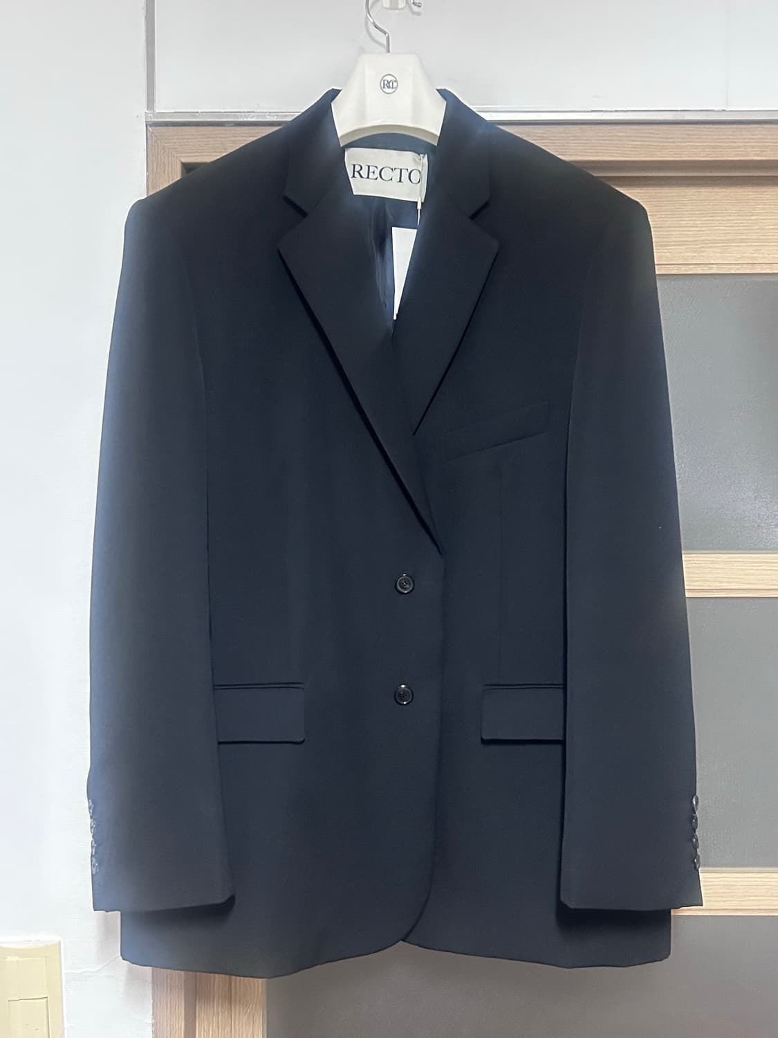 L) 렉토 오버사이즈 싱글 브레스티드 울 자켓 상품이미지2
