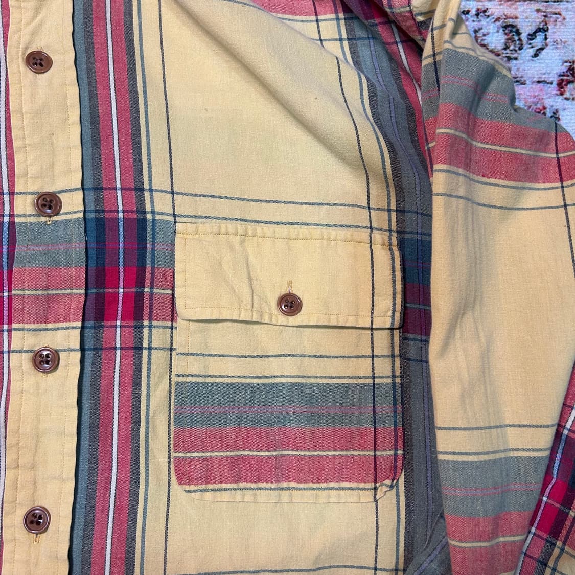 [2XL]폴로 랄프로렌 옐로우 체크 워크셔츠 상품이미지3