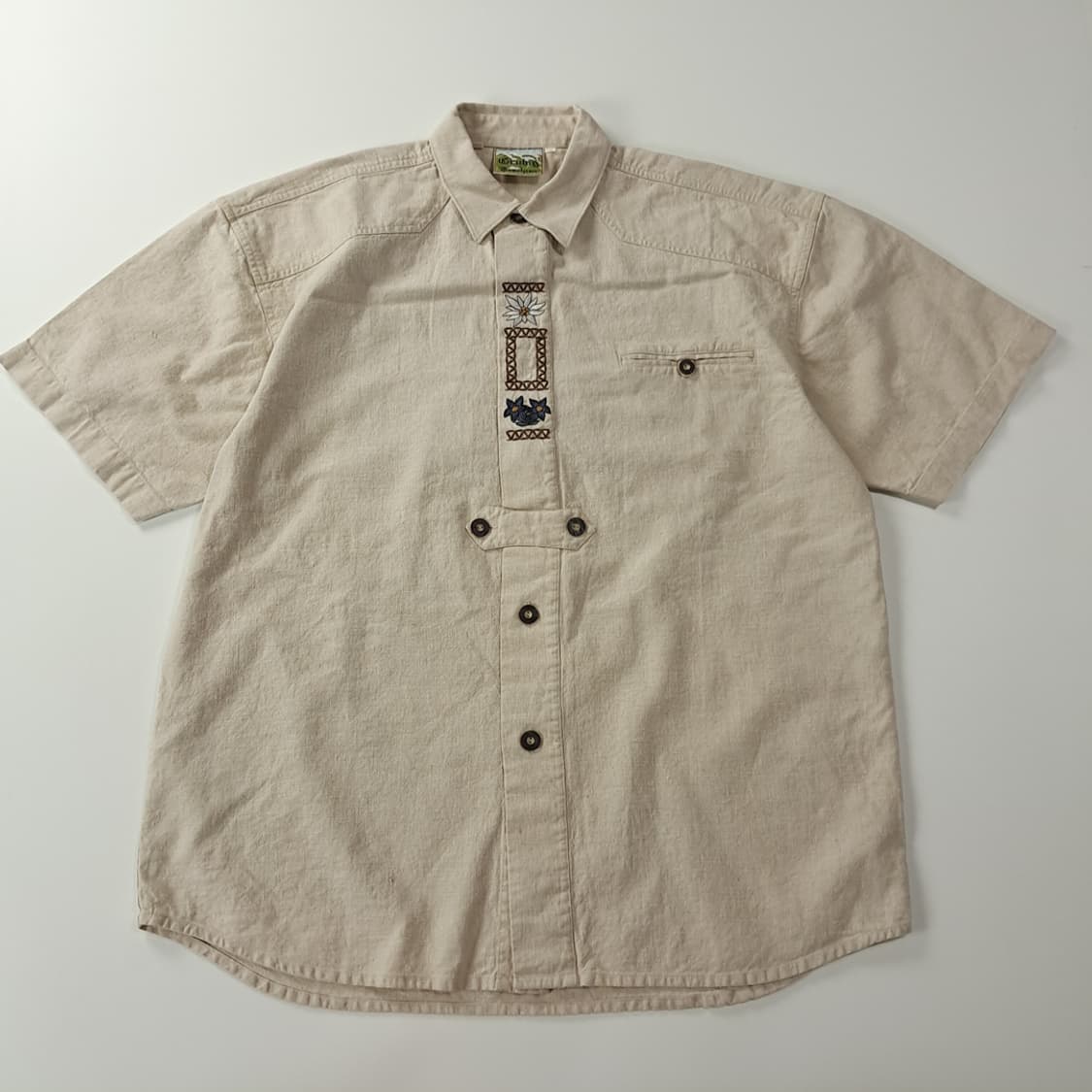 CK984 XL 그루비그 90s 독일판 바바리안 린넨 반팔 셔츠 남방 상품이미지1
