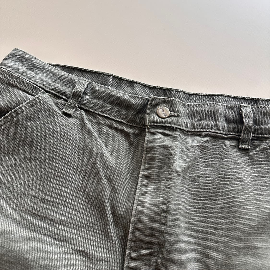 90s 칼하트 모스그린 MADE IN USA 카펜터 워크 반바지 W36 상품이미지2