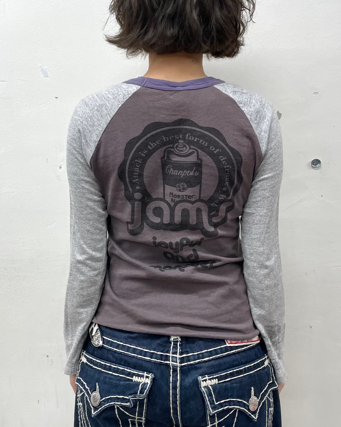 Jam Panda Embroidery Gray Long Sleeve 상품이미지3
