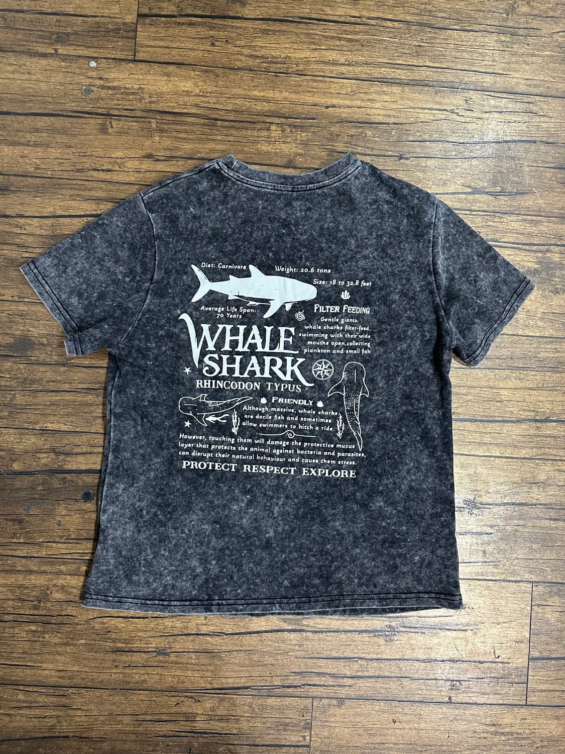 고래상어 그래픽 빈티지 티셔츠 L 상품이미지3