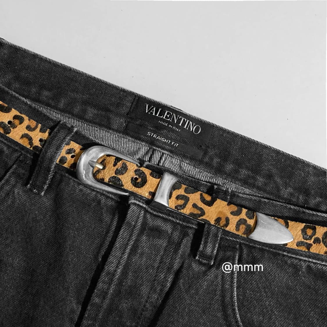 [리얼송치] 호피 레오파드 송치털 웨스턴 벨트 상품이미지4