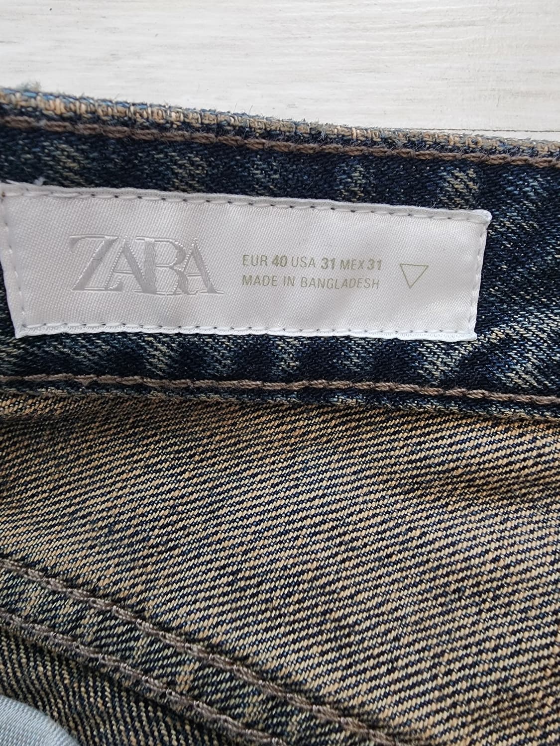 ZARA 자라 워싱 와이드 데님 팬츠 팜. (32~33)인치 중청 청바지 상품이미지6