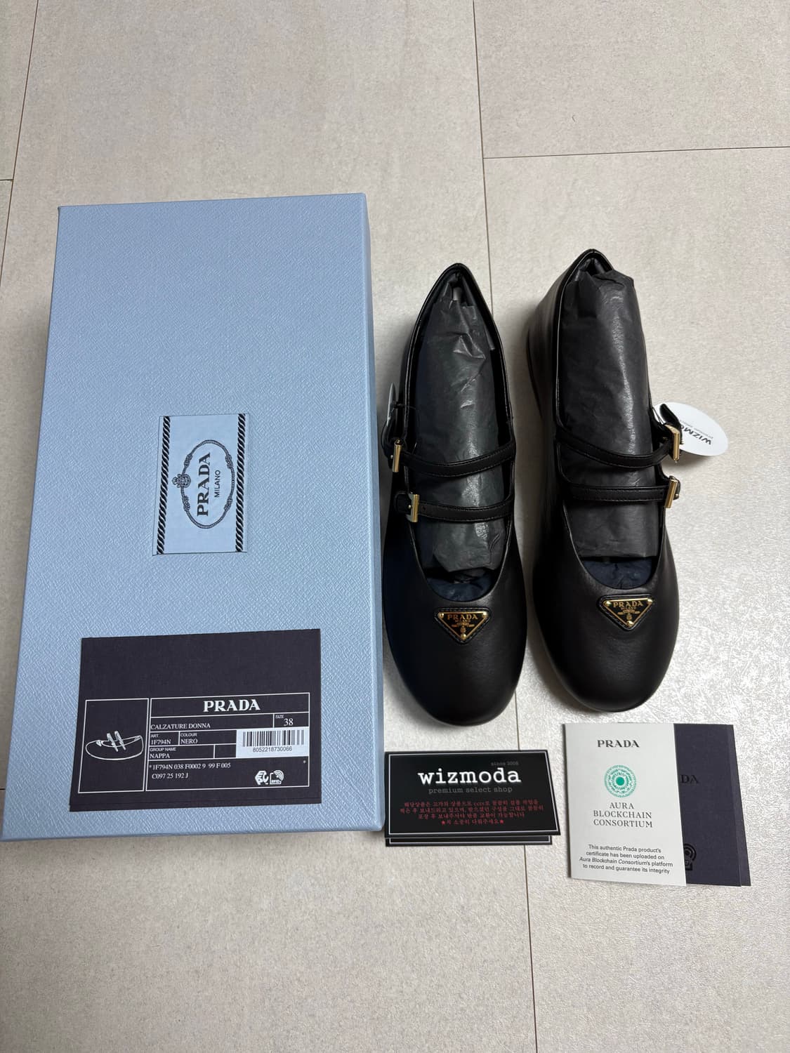 (새상품)프라다 메리제인 플랫슈즈 38사이즈 상품이미지2