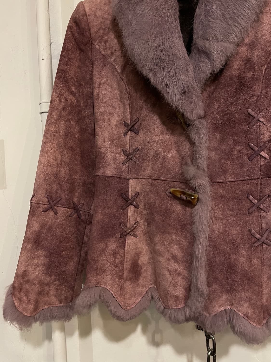 퍼플 퍼 핑크 무스탕 자켓 갸루 y2k 오리엔탈 상품이미지6