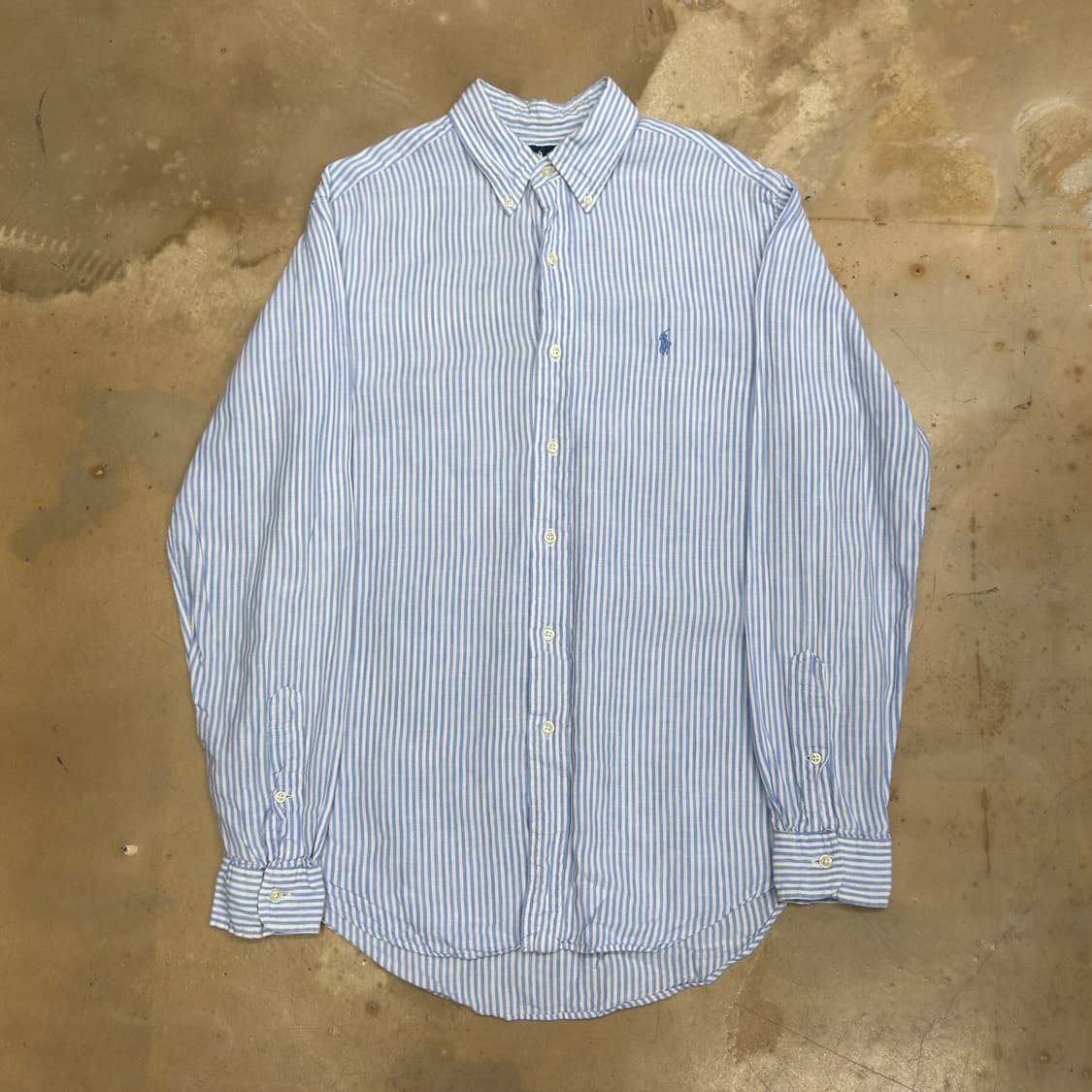 M 폴로랄프로렌 스카이블루 스트라이프 린넨 셔츠 상품이미지2