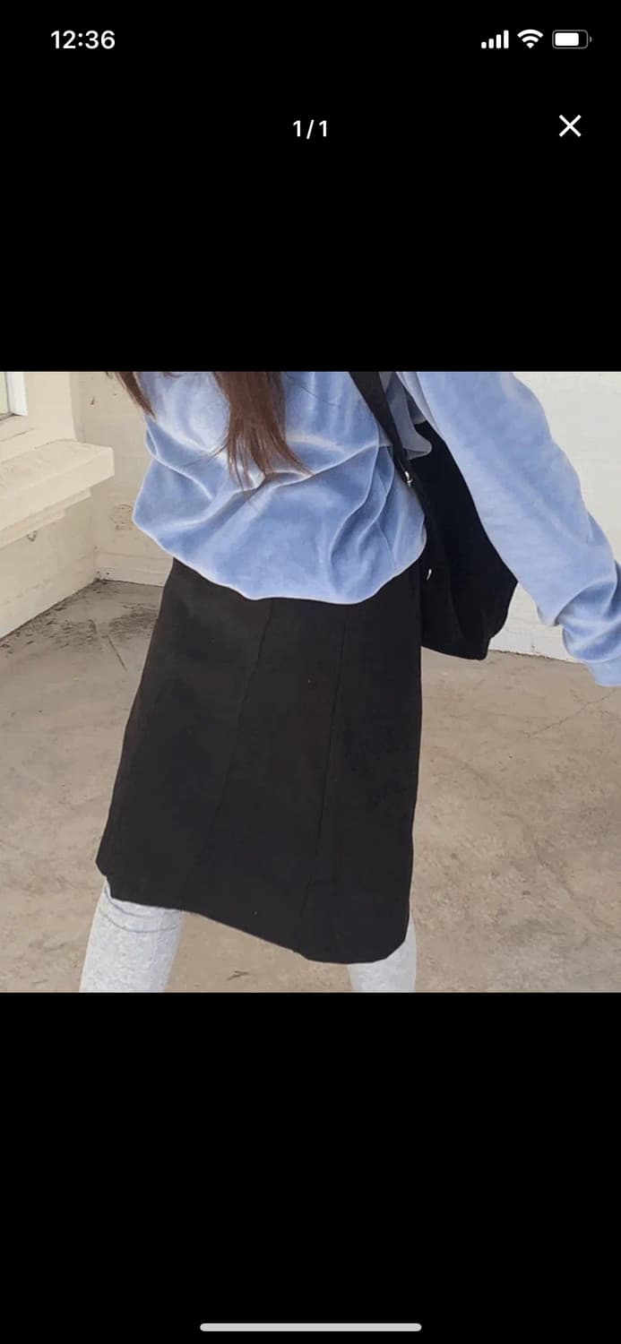 블랙 미디 스커트 상품이미지3
