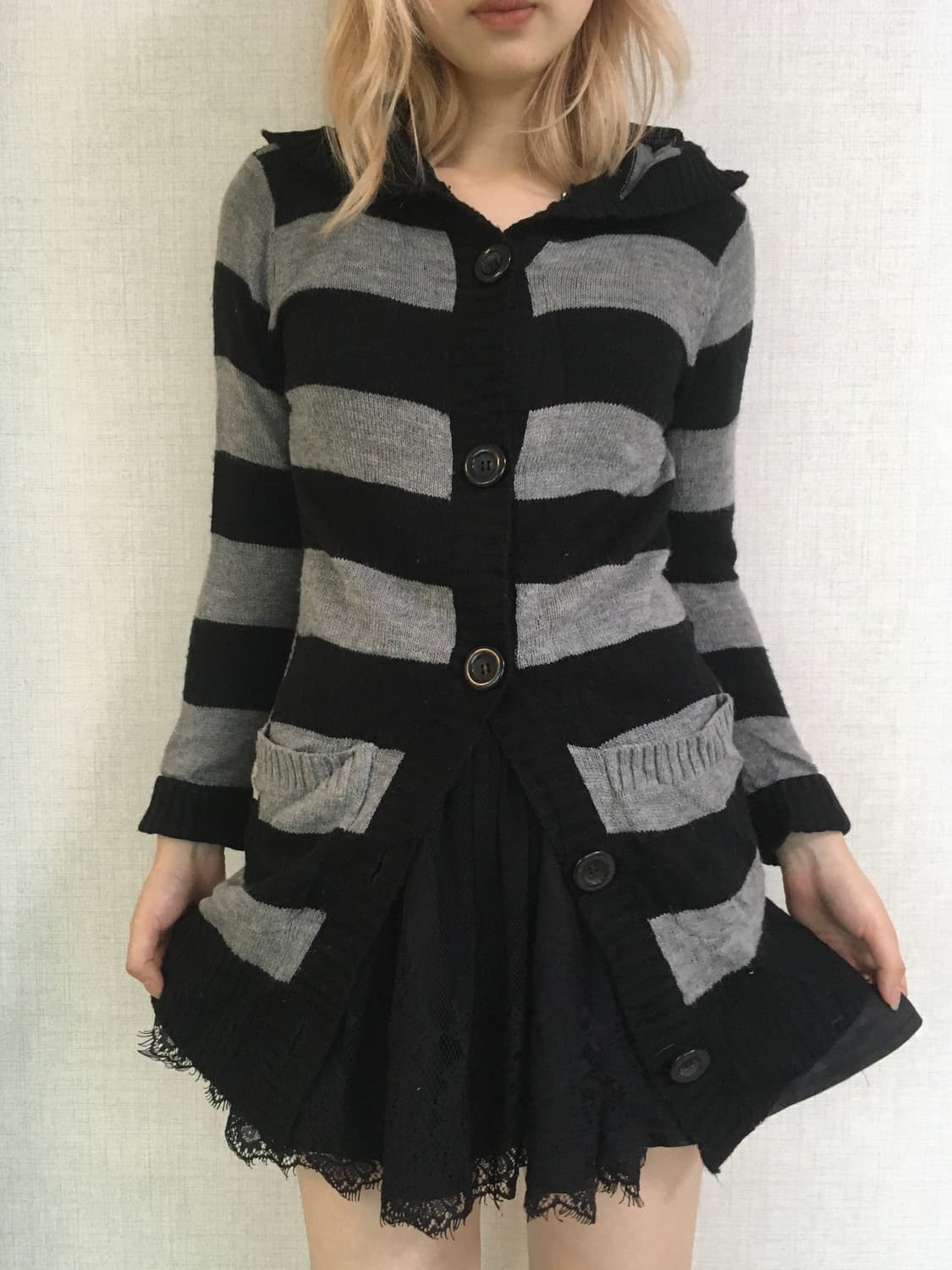 jpn vintage stripe hood long cardigan 상품이미지7