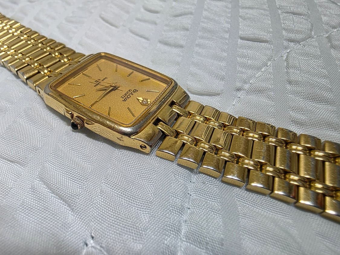 빈티지 부로바 슈퍼세빌 슈퍼쉐빌 탱크 금장 쿼츠 메탈 시계 BULOVA 상품이미지7