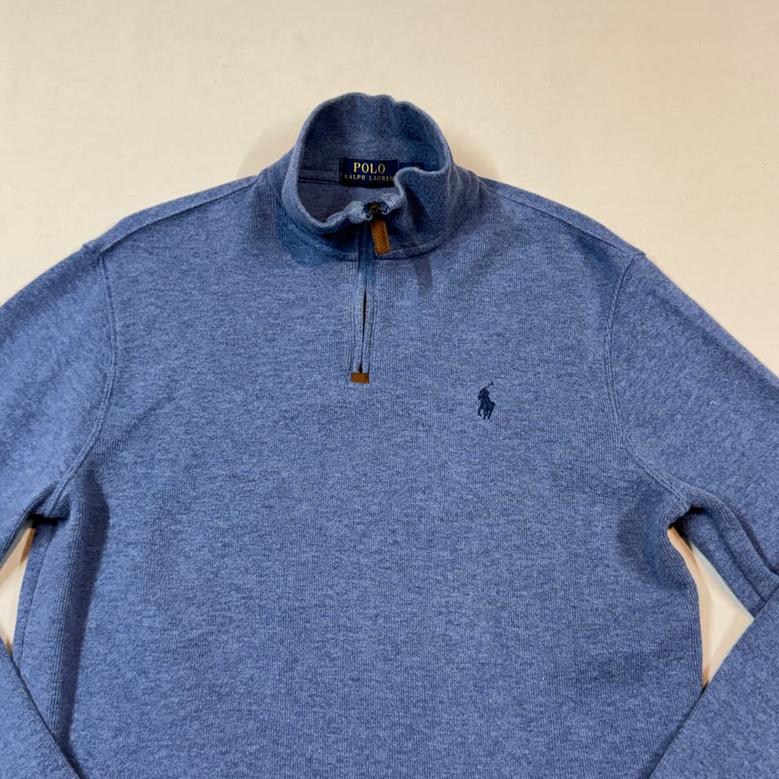 S) 폴로 랄프로렌 반집업 풀오버 코튼 니트 하늘색 소라색 상품이미지3