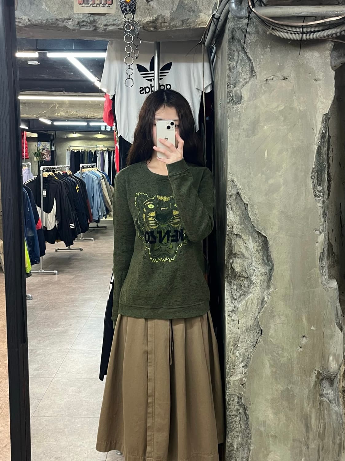 겐조 자수 맨투맨 그린 L #csz2380 상품이미지2