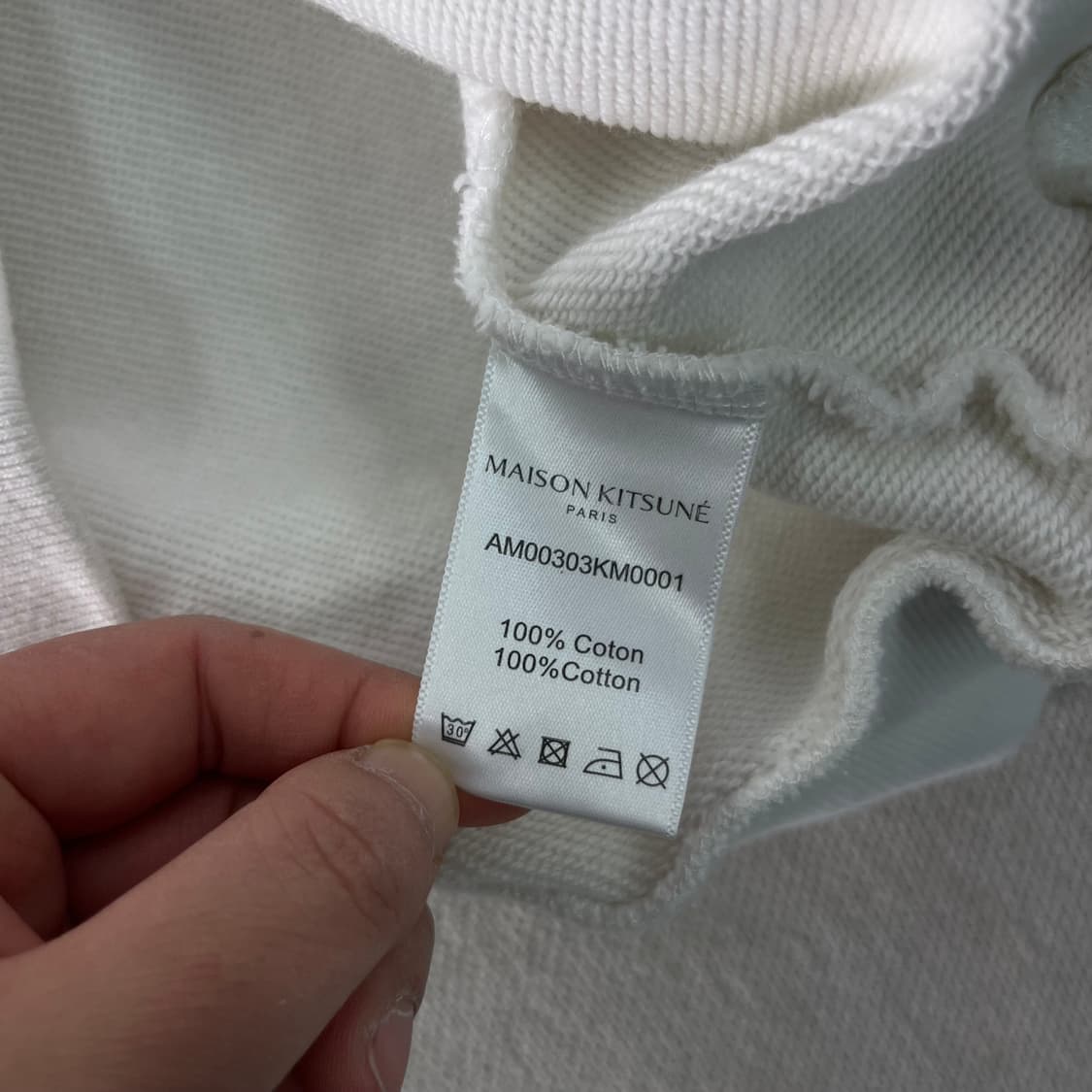 100 메종키츠네 폭스헤드 화이트 맨투맨 상품이미지5