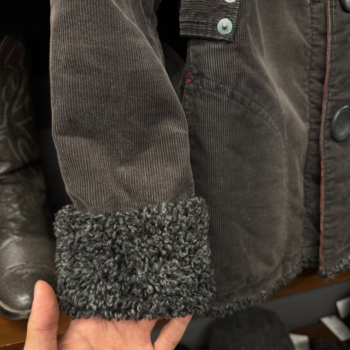 리바이스 레드 탭 신치백 플리츠 코듀로이 쉐르파 자켓 N222 상품이미지5