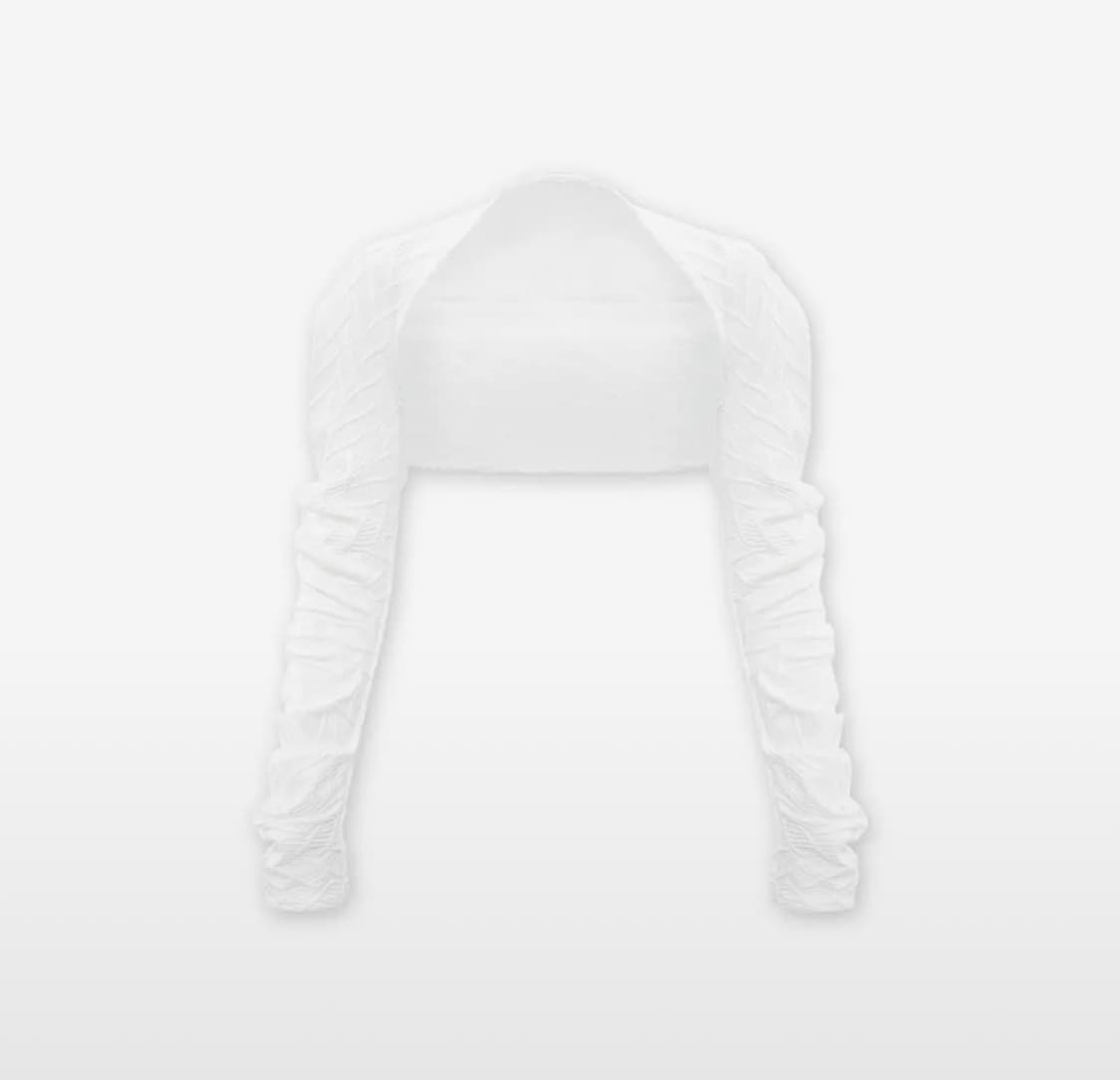 0104 공일공사 WRINKLE BOLERO WHITE 볼레로 상품이미지1