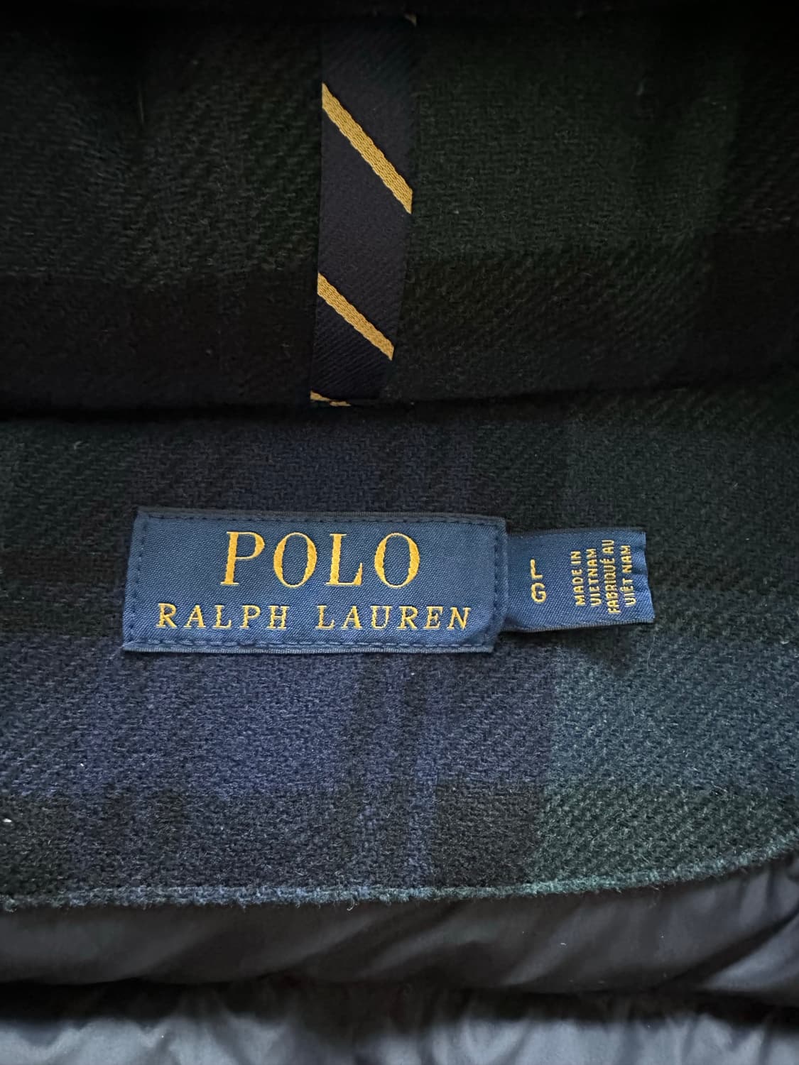 폴로 랄프로렌 블랙워치 타탄체크 패딩 L 상품이미지5