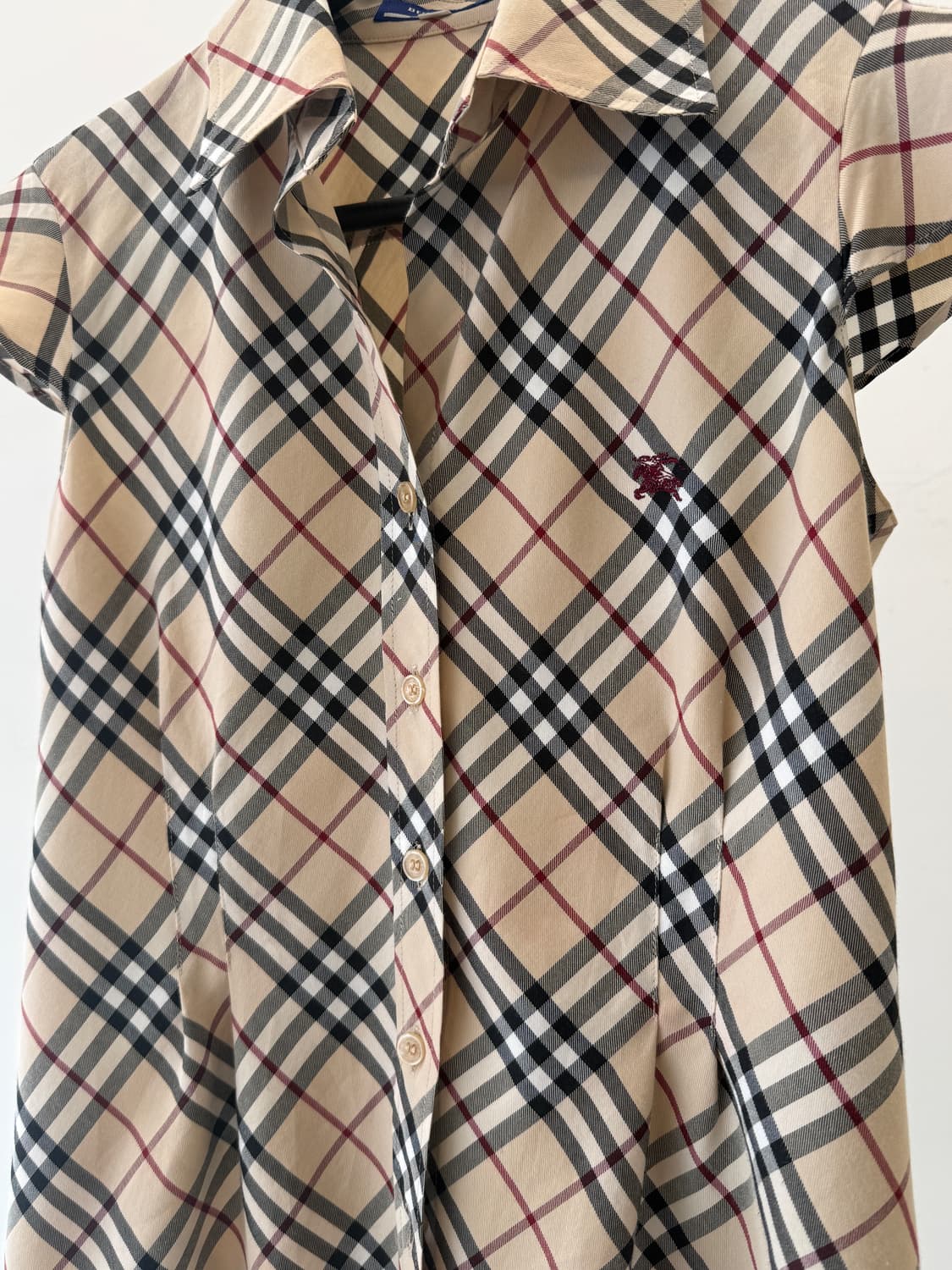 Burberry 버버리 베이지 노바체크 슬림 셔츠 36 상품이미지4