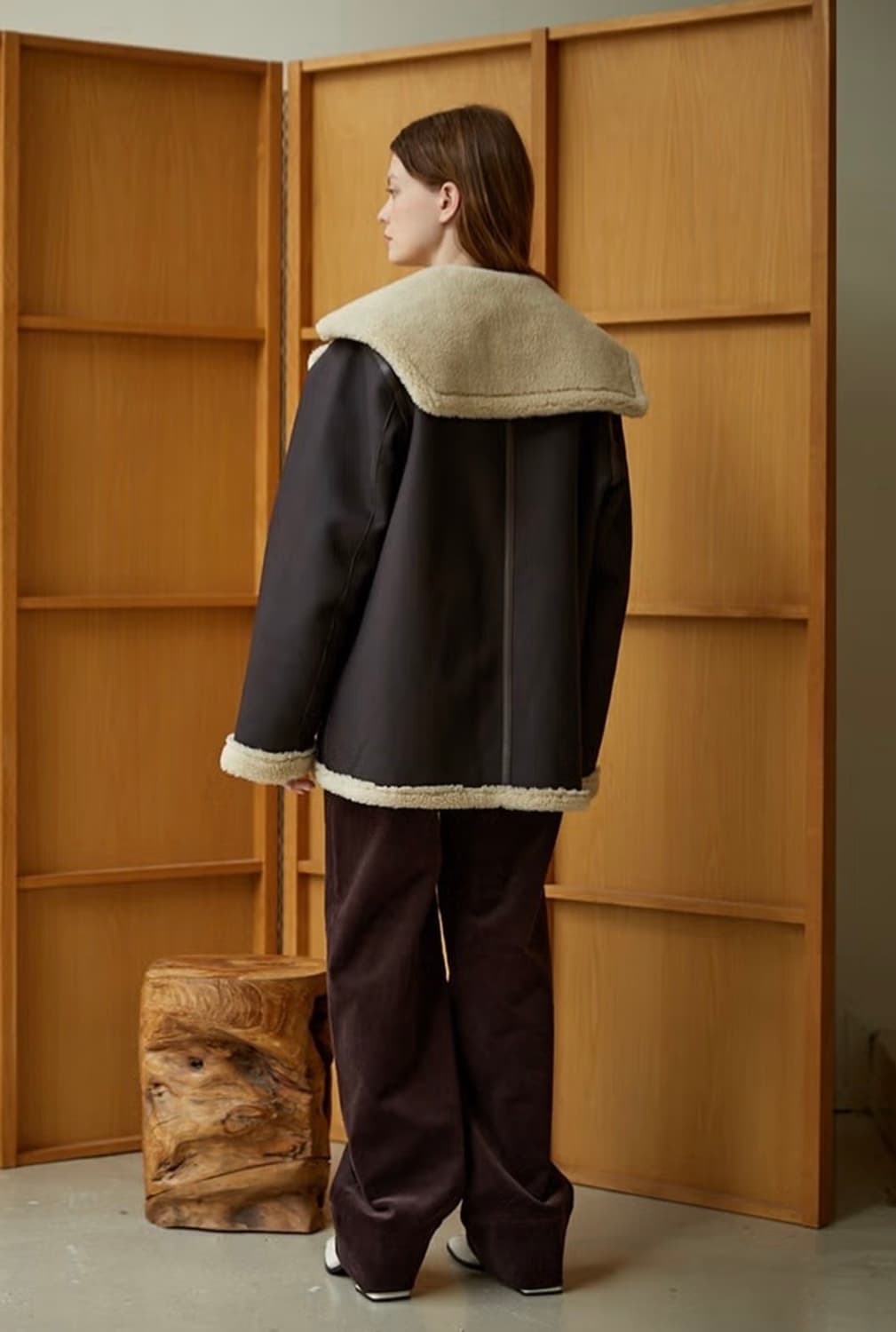 텐먼스 리버시블 무스탕 브라운 상품이미지2