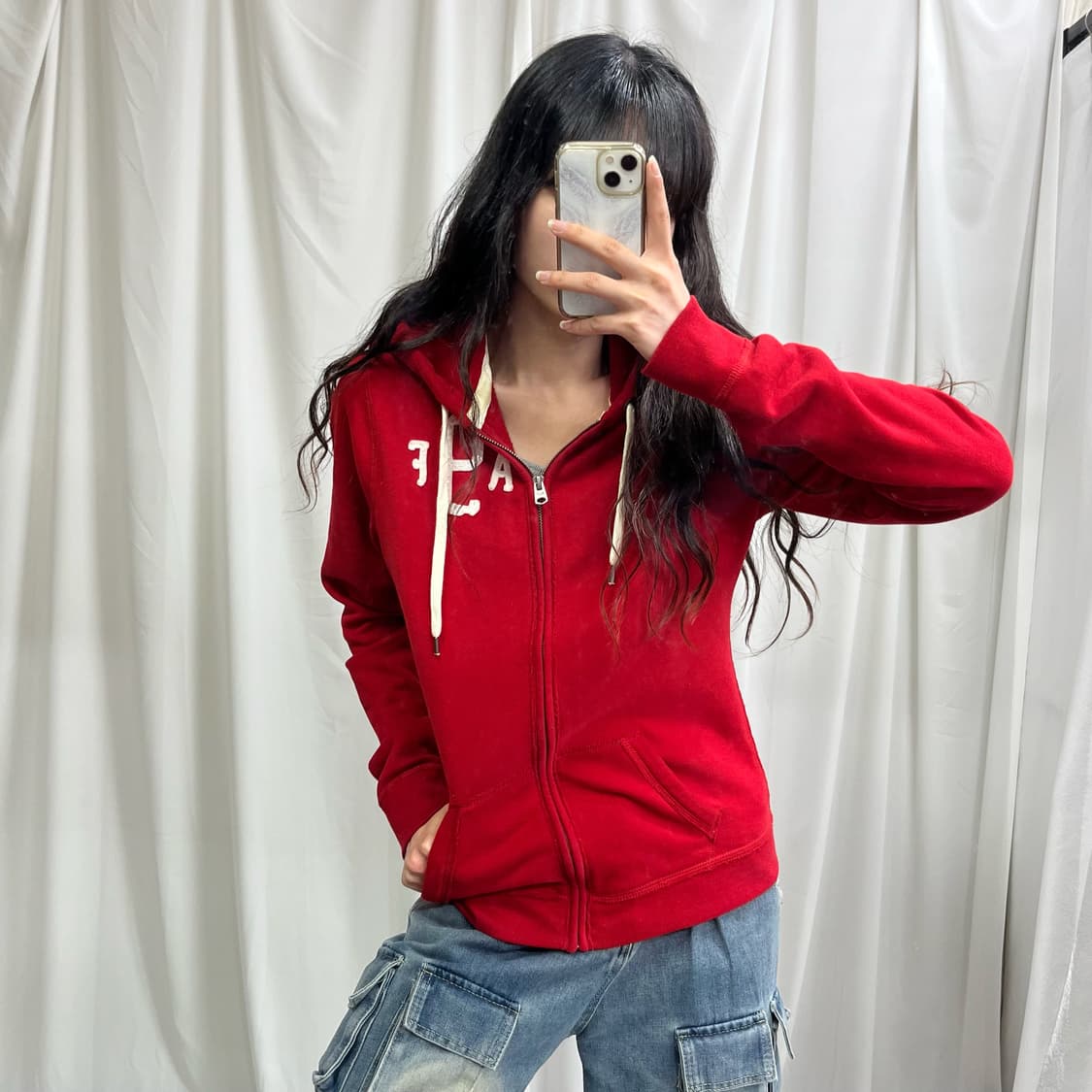 Abercrombie red hood zip-up 상품이미지1