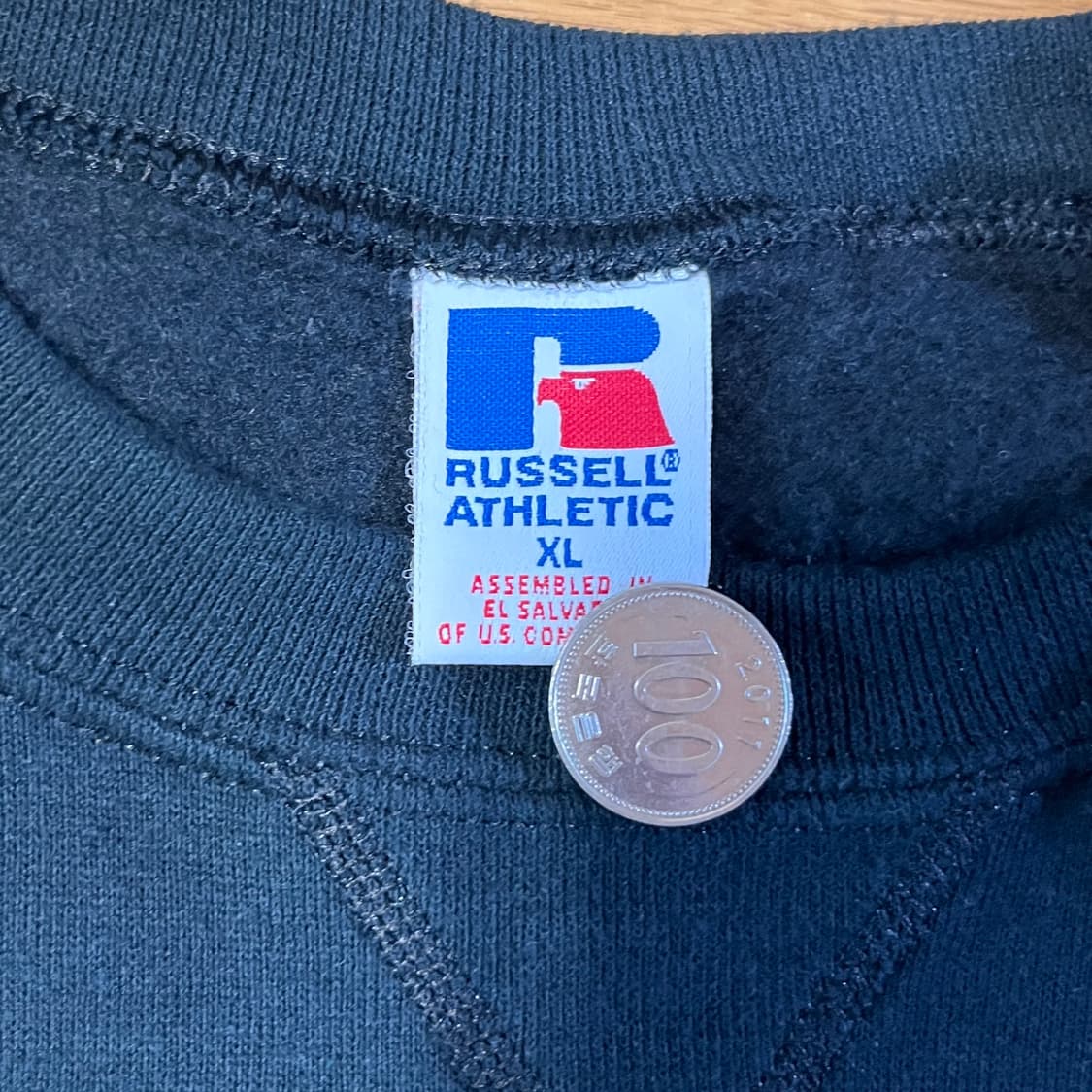 [XL] 90s 빈티지 러셀 맨투맨 블랙 상품이미지2