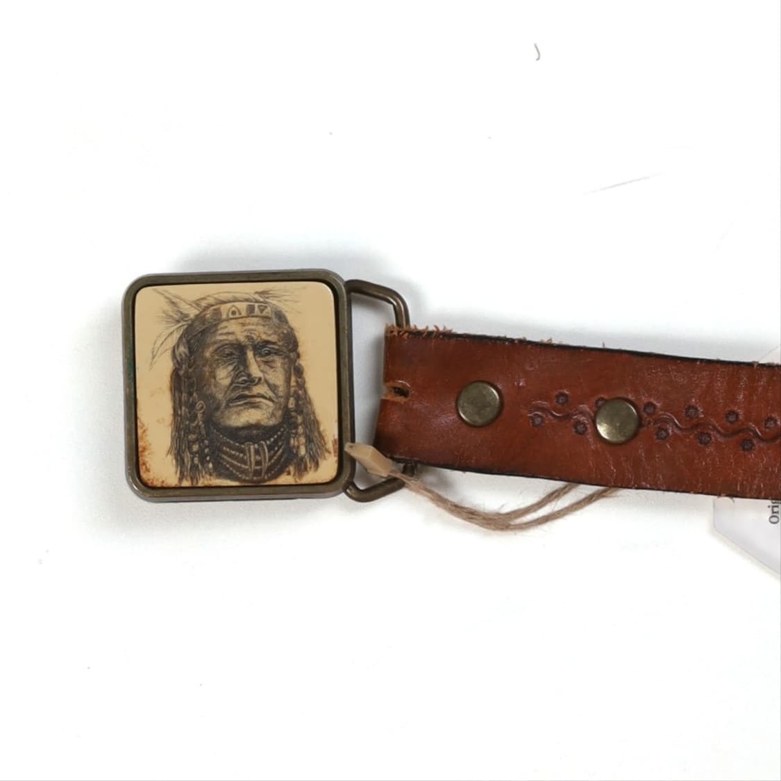 Solid Brass Vintage Leather Belt 상품이미지2