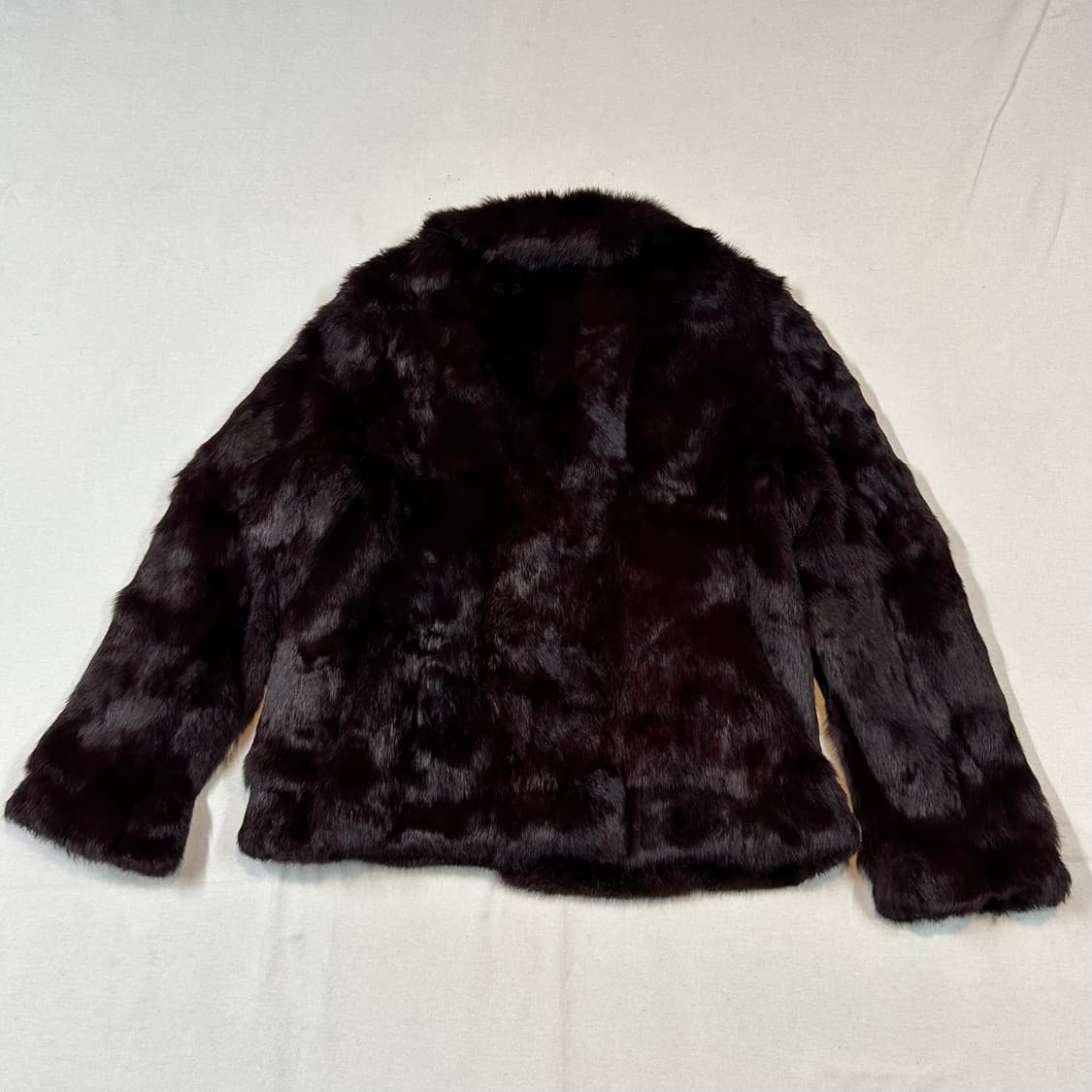 pierre cardin 버건디 토끼털 래빗 퍼 모피 자켓 상품이미지7