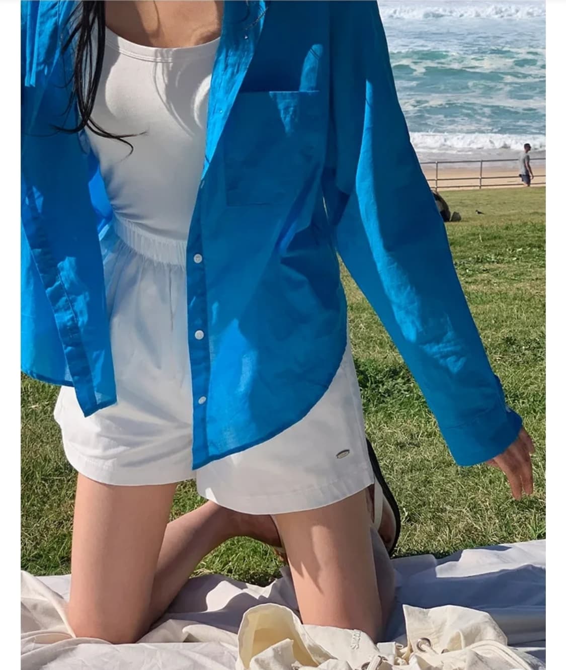 (새옷) 썸머 코발트블루 아사셔츠  상품이미지6