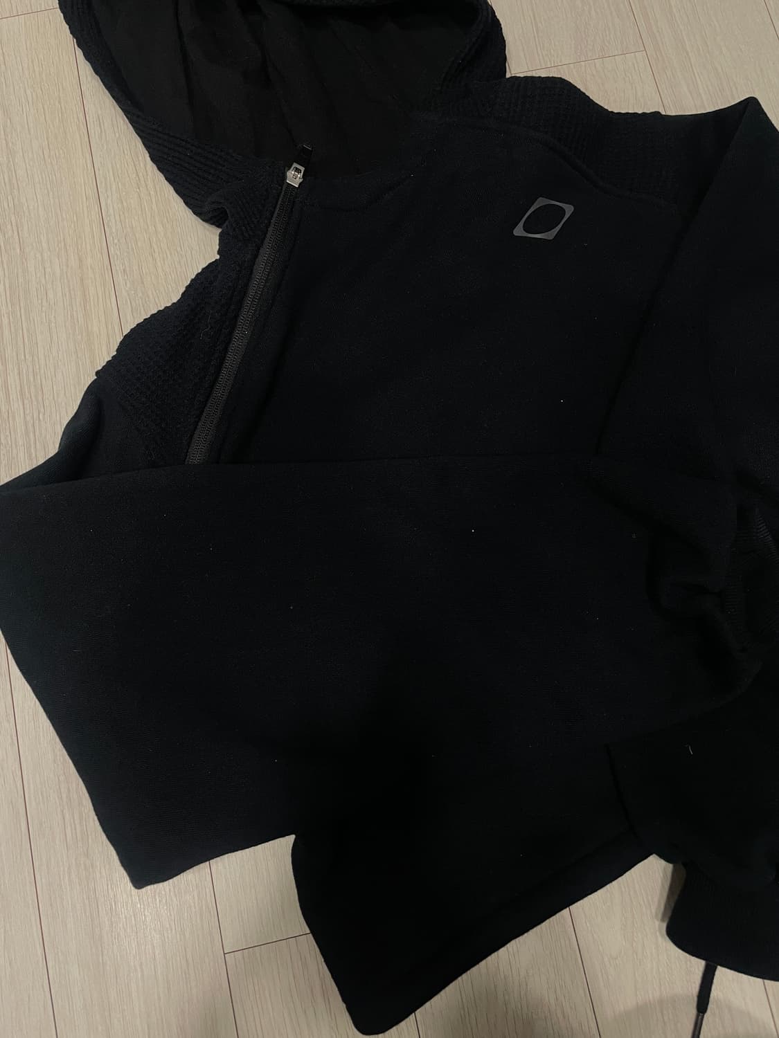 미스치프 크롭 사이드 집 후디 블랙 M 상품이미지2