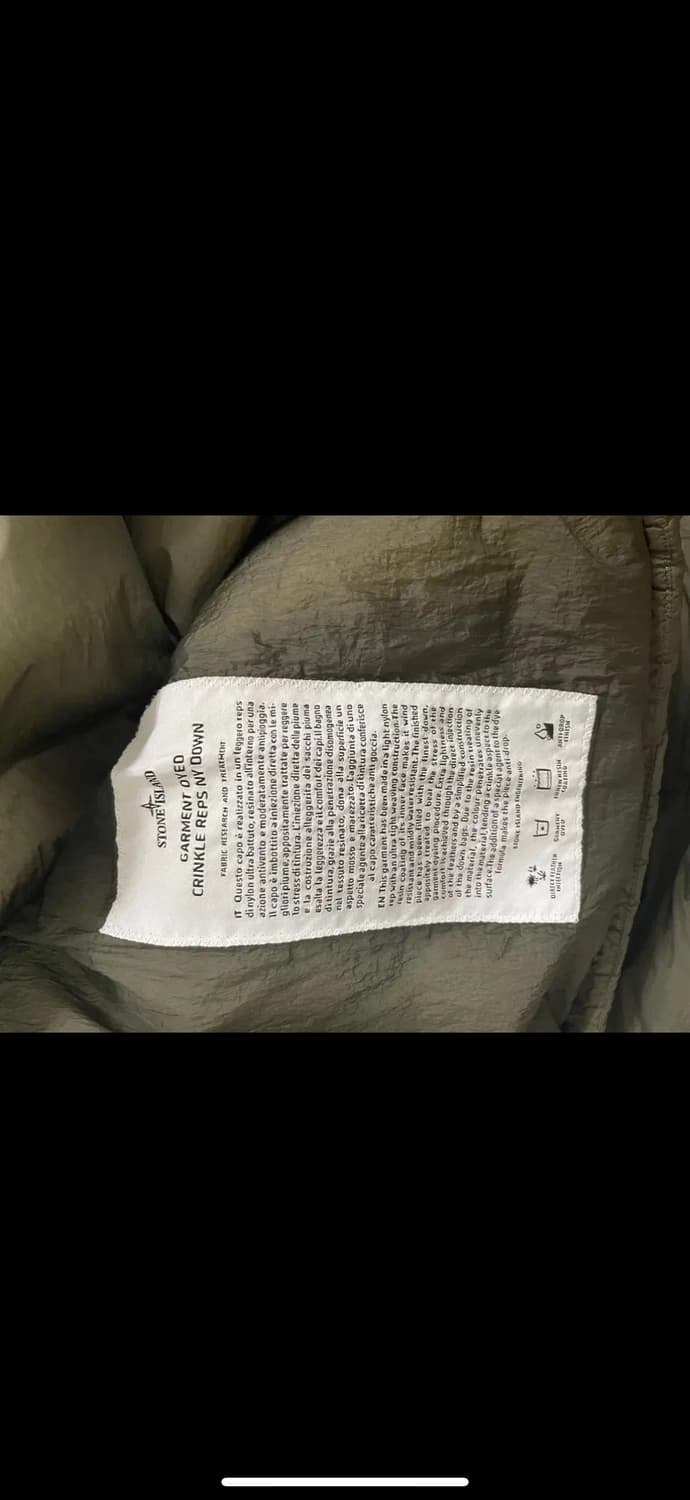 스톤아일랜드 와펜 크링클랩스 나일온 필드 아노락 패딩 올리브 상품이미지7