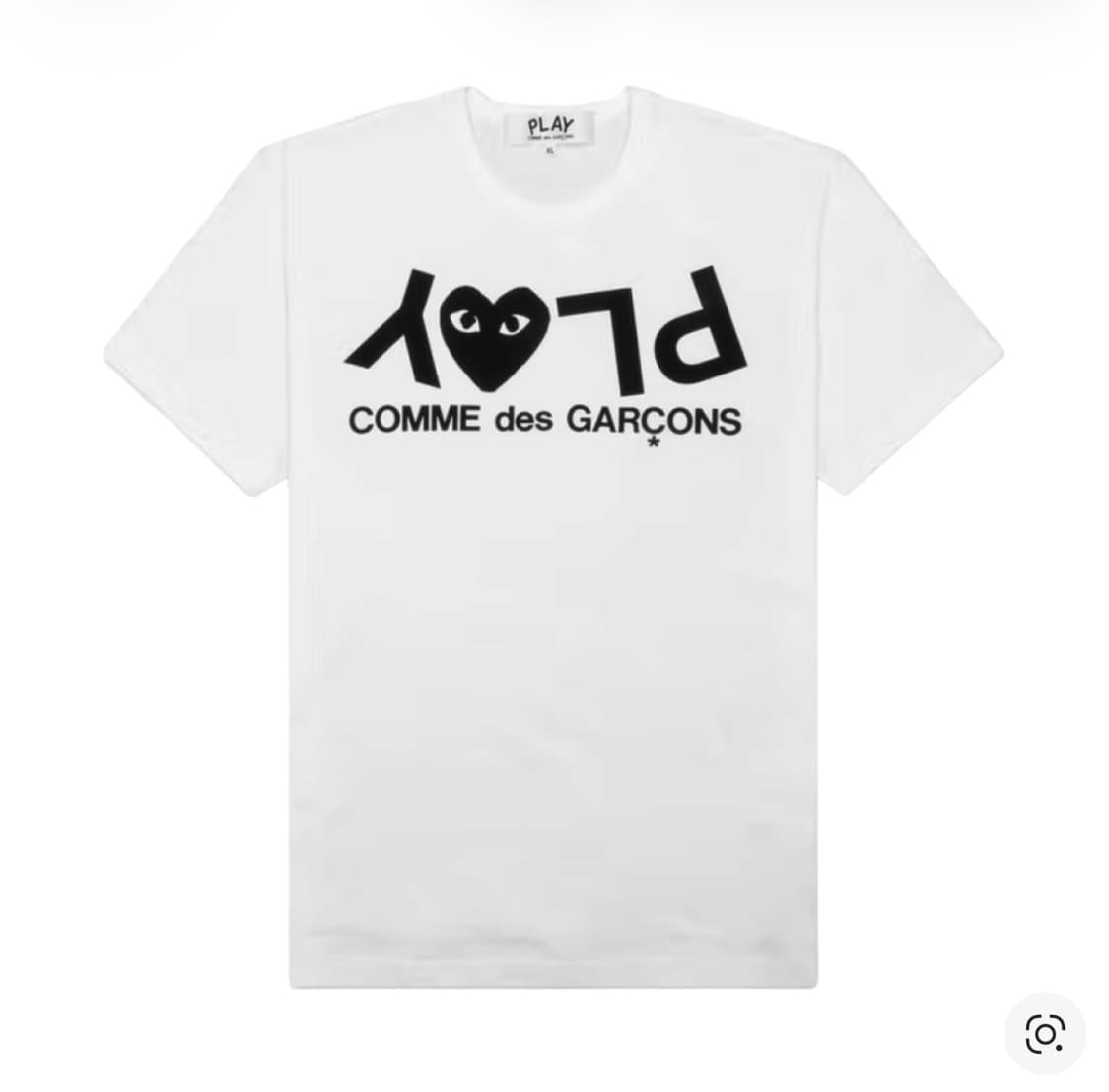 (W) 플레이 꼼데가르송 리버스 로고 티셔츠 화이트 상품이미지1