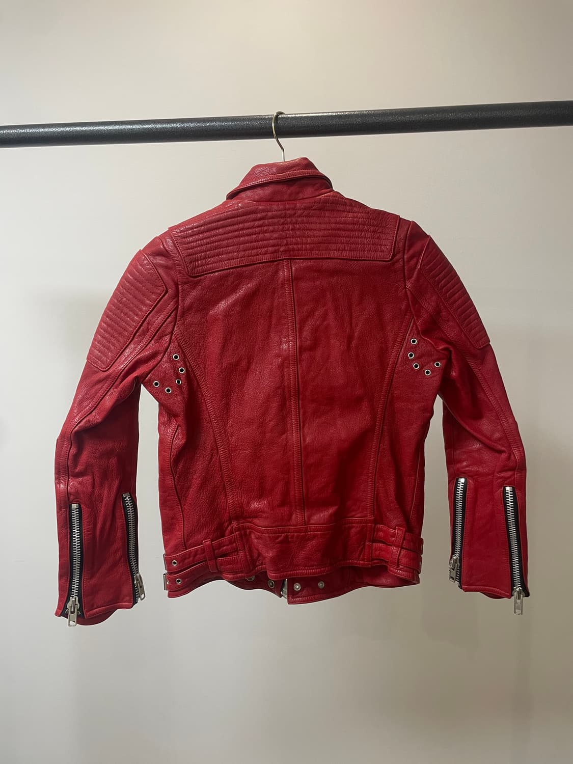 (55) 레드 락시크 램스킨 양가죽 라이더 자켓 상품이미지3