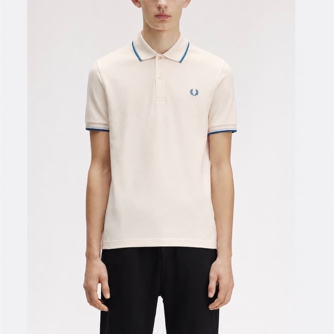 [S] Fredperry 프레드페리 살구색 트윈팁 반팔 카라티 상품이미지4