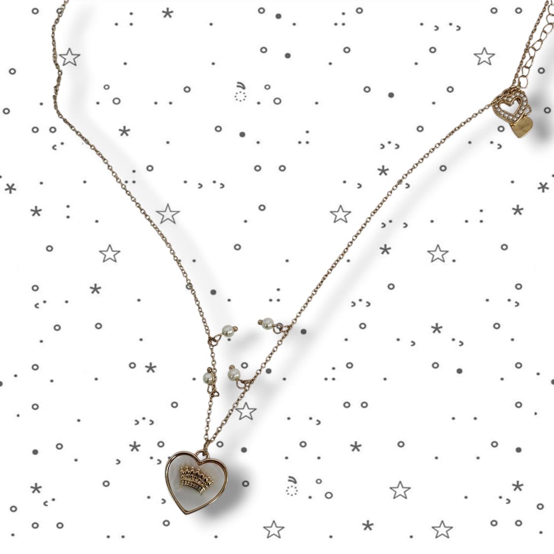 Juicy Couture 왕관 하트 화이트 목걸이 상품이미지1