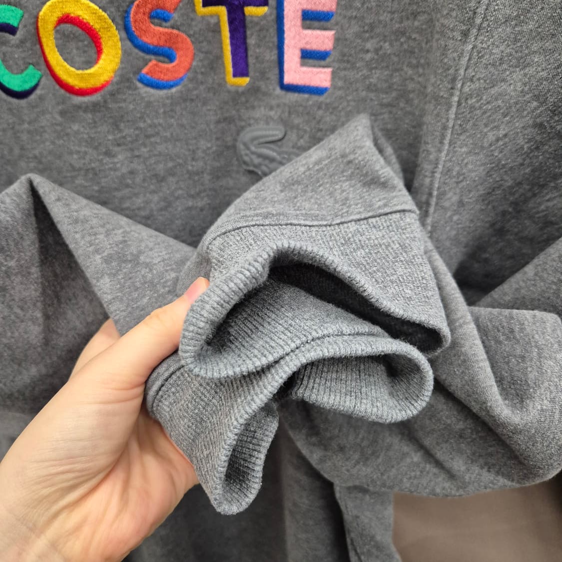 라코스테 유니섹스 루즈핏 자수 맨투맨 XL 상품이미지4