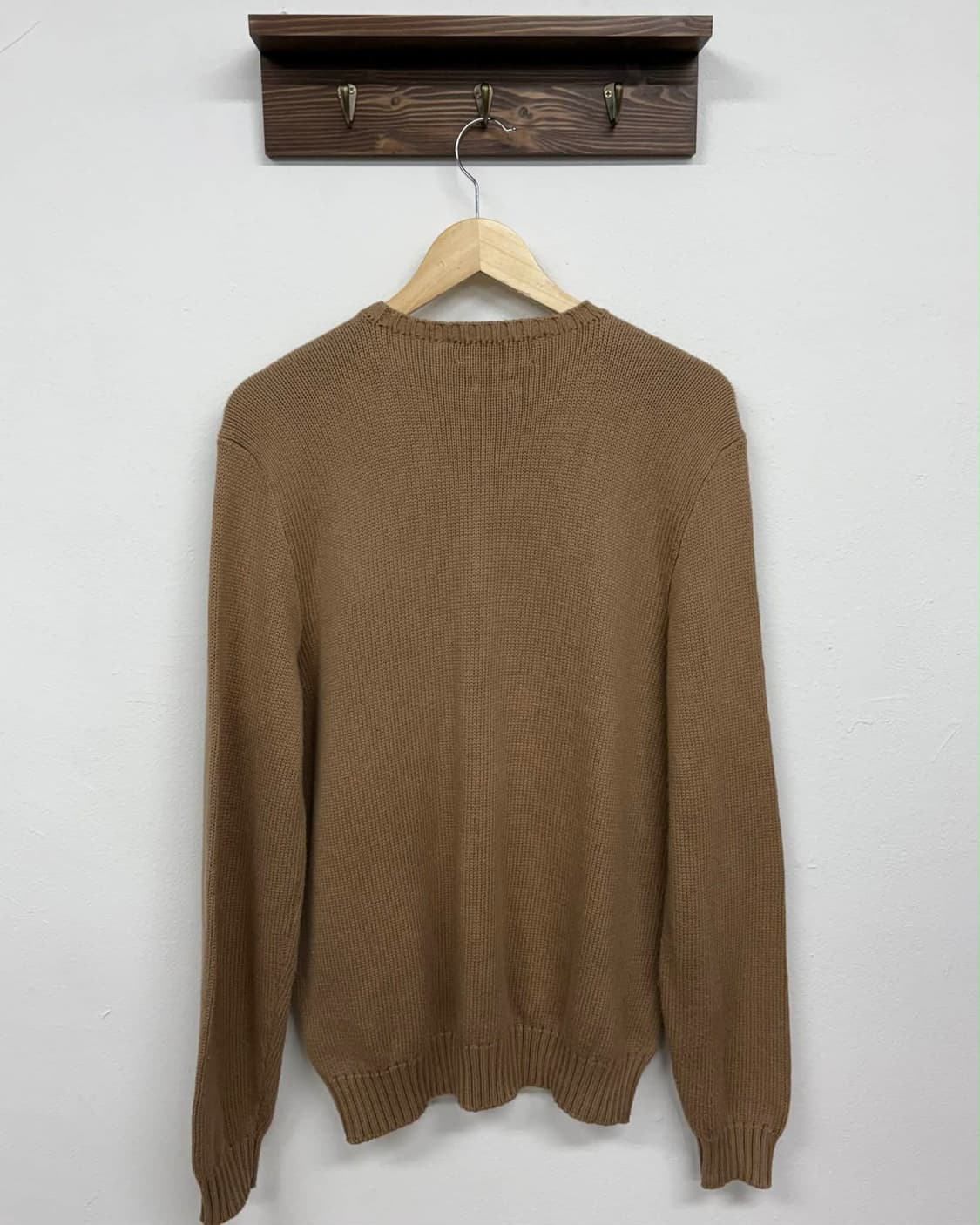 [L] 폴로 랄프로렌 베이지 크루넥 코튼 니트 스웨터 상품이미지2