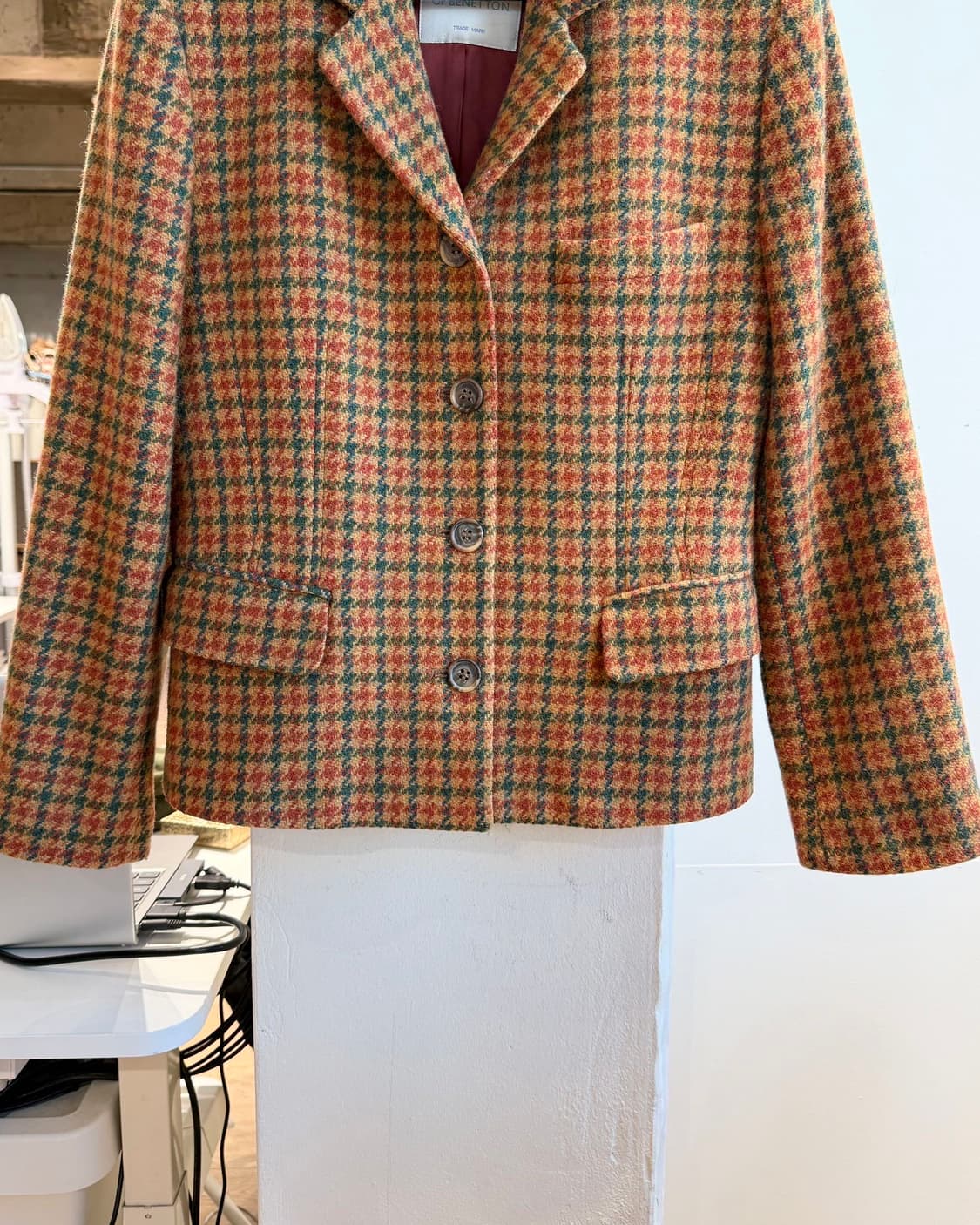 유나이티드 컬러 오브 베네통 멀티컬러 하운드투스 블레이저 자켓  상품이미지6