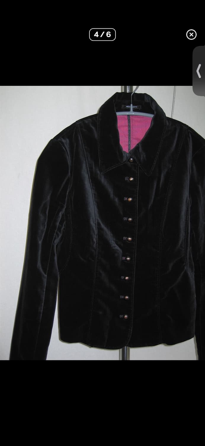 빈티지 감성 검정 벨벳 셔츠  상품이미지4